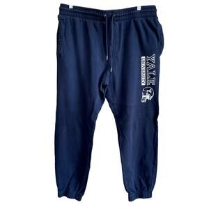 Yale University navy blue sweatpants drawstring waist men's size XL collegiate